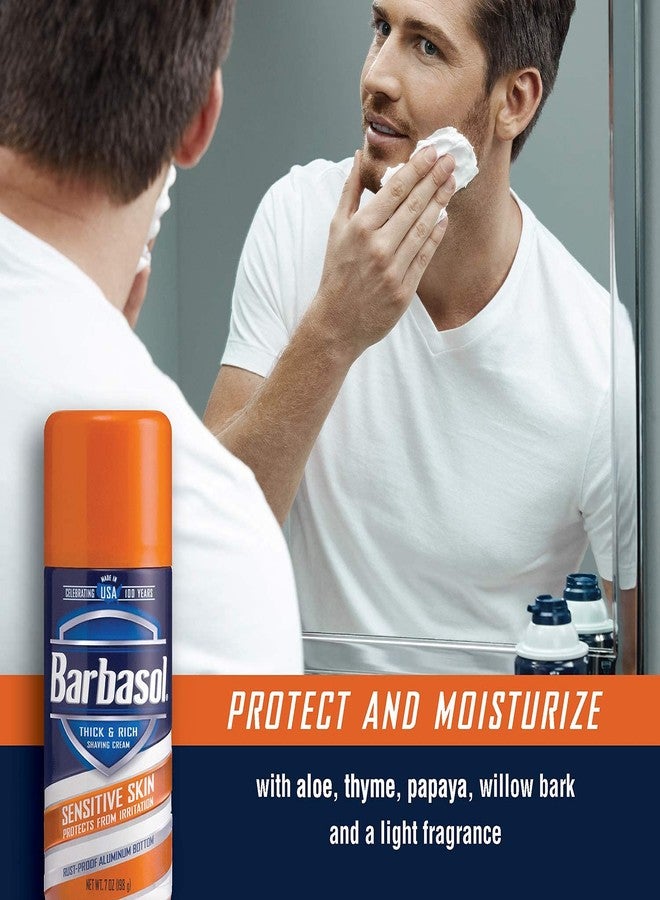 Barbasol Sensitive Skin Thick and Rich Shaving Cream, 7 Ounce, Pack of 6 - Image 4